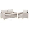 vidaXL Set de canapea 2 buc. Crem Poliester