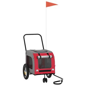 vidaXL Remorcă de bicicletă pentru animale de companie Roșu și gri