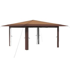 vidaXL Gazebo fără pereți laterali 4 x 4 m Bej și Maro