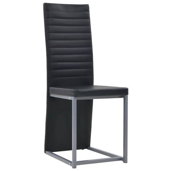 vidaXL Set de mobilier, 7 piese, negru, oțel și sticlă securizată