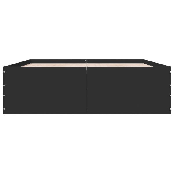 vidaXL Cadru de pat, negru, 160x200 cm, lemn prelucrat