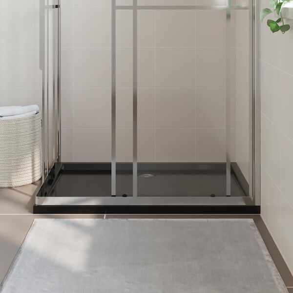 vidaXL Cădiță de duș dreptunghiulară din ABS, negru, 80x120 cm