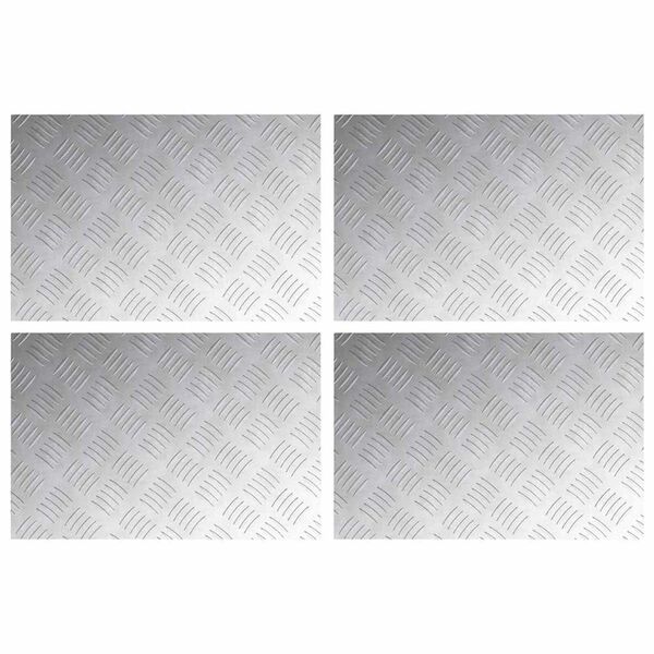 vidaXL Trepte Dreptunghiular 4 pcs Argintiu 60 x 40 cm Aluminiu