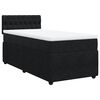 vidaXL Pat box spring cu saltea, negru, 100x200 cm, catifea