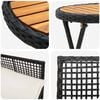 vidaXL Set Bistro de Grădină 3 pcs Negru Rattan poli