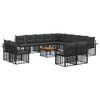 vidaXL Set de canapele de exterior 14 pcs Negru și Gri &icirc;nchis
