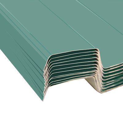 vidaXL Panouri pentru acoperiș, 12 buc., verde, oțel galvanizat