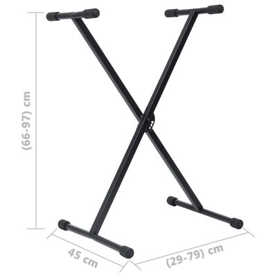 vidaXL Set suport de claviatură și taburet, negru