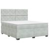 vidaXL Pat boxspring cu saltea Gri deschis 180 x 200 cm Catifea