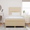 vidaXL Pat cu arcuri cu saltea cu headboard Crem 120 x 200 cm țesătură