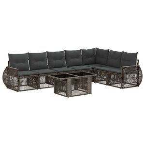 vidaXL Set de canapele pentru grădină 8 buc. Gri și gri &icirc;nchis