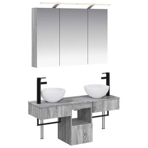 vidaXL Set dulap baie 4 pcs Sonoma gri 100 x 14,5 x 70 cm