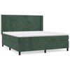 vidaXL Pat box spring cu saltea, verde &icirc;nchis, 180x200 cm, catifea