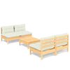 vidaXL Set mobilier grădină cu perne crem, 5 piese, lemn de pin