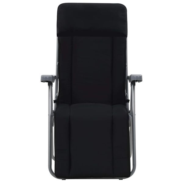 vidaXL Scaune de grădină pliabile cu perne, 2 buc., negru