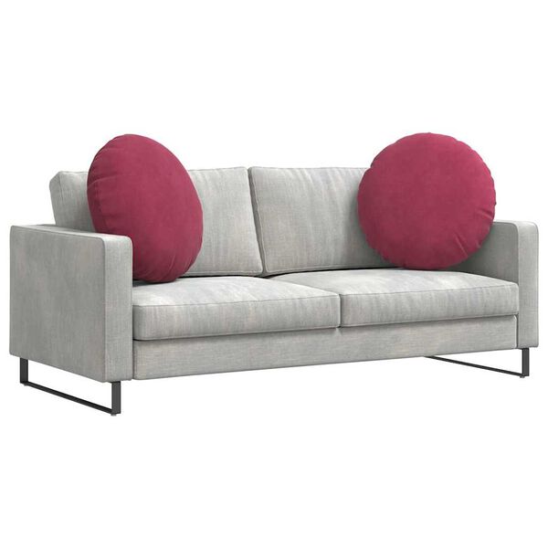 vidaXL Perne de Șezut 2 pcs Roșu Vin &Oslash; 40 x 13 cm Catifea