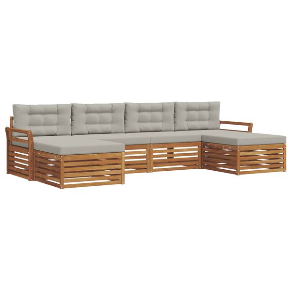 vidaXL Seturi de canapele cu pernă 6 pcs Gri natural și deschis