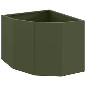 vidaXL Ghiveci de colț Verde măsliniu 45 x 45 x 35 cm Oțel