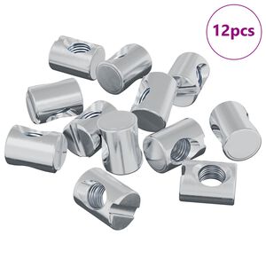 vidaXL Piulițe cilindrice 12 pcs Argintiu M6 x 13 mm Metal