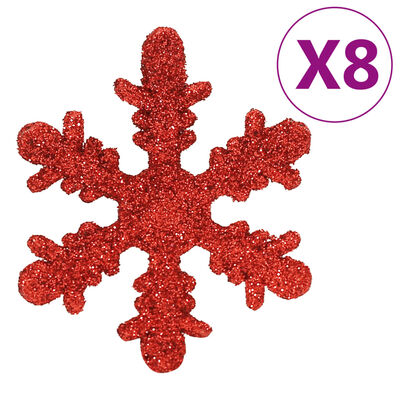 vidaXL Set globuri de Crăciun 111 buc., roșu, polistiren