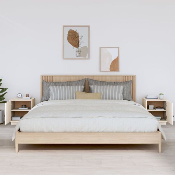 vidaXL Noptiere, 2 buc., alb, 40x34x45 cm, lemn masiv de pin