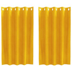 vidaXL Perdele opace 2 pcs Galben muștar 140 x 140 cm Catifea