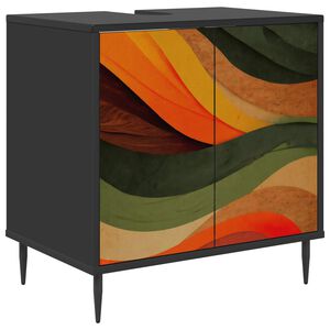 vidaXL Dulap de Baie BONN Stejar Negru 60 x 40 x 61 cm Lemn prelucrat