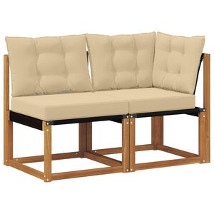 vidaXL Canapea de exterior din mijloc și colț 2 Bucată natural