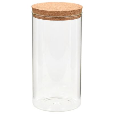 vidaXL Borcane din sticlă depozitare, capac de plută, 6 buc., 1400 ml