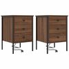 vidaXL Dulap de noapte cu sertar 2 pcs Stejar &icirc;nchis 42 x 41 x 61 cm