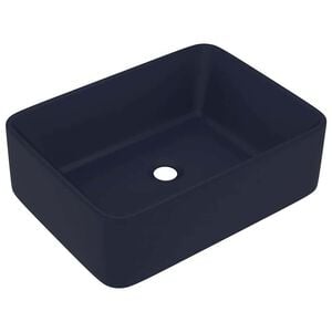 vidaXL Chiuvetă de baie lux, albasru &icirc;nchis mat, 41x30x12 cm, ceramică
