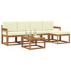 vidaXL Set de canapele de exterior cu pernă 6 pcs Natural și Crem