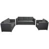 vidaXL Set canapele, 3 piese, gri &icirc;nchis, material textil