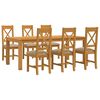 vidaXL Set de dining 7 buc. Bej Lemn de stejar masiv