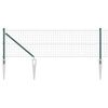 vidaXL Gard European cu V&acirc;rfuri 50 x 0,6 m Oțel cu strat de PVC Verde