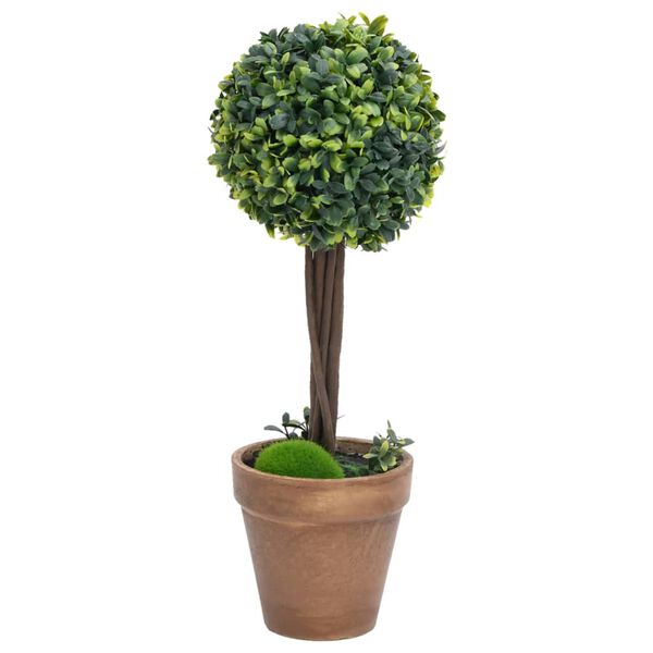vidaXL Plante artificiale cimișir cu ghiveci, 2 buc. verde 33 cm minge