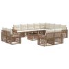 vidaXL Set de canapele pentru grădină 13 pcs Bej și alb crem poliratan