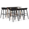 vidaXL Set mobilier de bar, 7 piese, negru