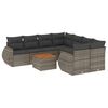 vidaXL Set canapele de grădină, 9 piese, cu perne, gri, poliratan