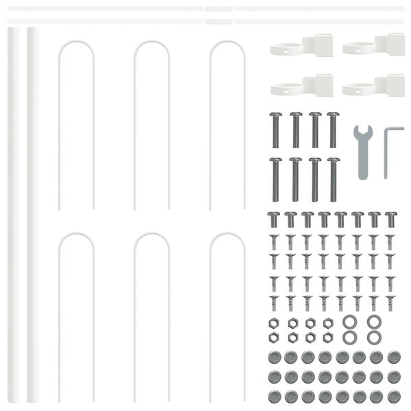 vidaXL Gard de Grădină Alb 1,7 x 0,6 m Oțel acoperit cu pulbere