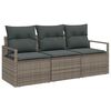 vidaXL Set de canapele pentru grădină cu pernă 3 pcs Gri poliratan