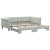 vidaXL Pat de zi cu extensie, gri deschis, 100x200 cm, catifea