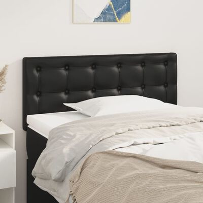 vidaXL Tăblie de pat, negru, 90x5x78/88 cm, piele ecologică
