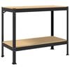 vidaXL Banc de lucru Negru 115 x 55 x 91 cm Lemn aranjat și metal