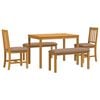 vidaXL Set de dining 5 buc. Gri Lemn de stejar masiv