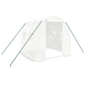 vidaXL Seră cu un cadru din oțel, alb, 4 m&sup2;, 2x2x2 m