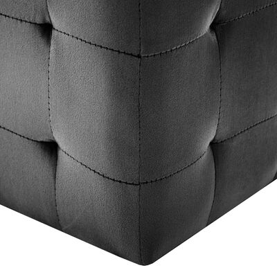 vidaXL Taburet, 2 buc., negru, 30 x 30 x 30 cm, țesătură din catifea