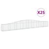 vidaXL Coșuri gabion arcuite 25 buc, 400x30x40/60 cm, fier galvanizat