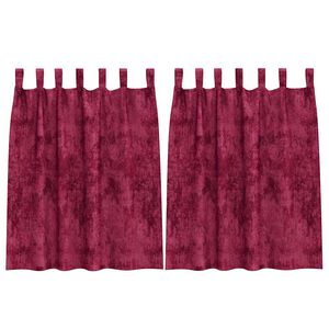 vidaXL Cortine din catifea 2 pcs Roșu Vin 140 x 140 cm Catifea
