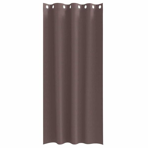 vidaXL Perdele Opaque cu Inel 2 pcs Maro &icirc;nchis 260 x 140 cm Poliester